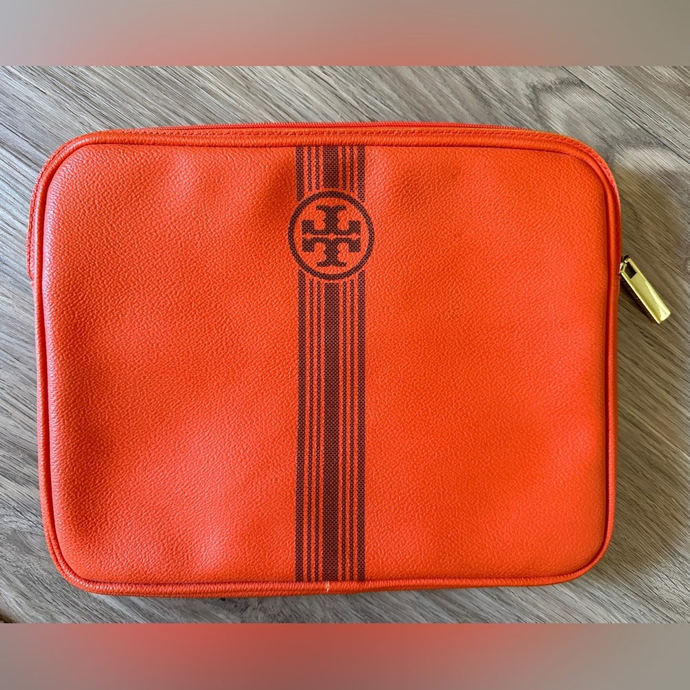 Tory Burch Orange Leather Tablet Sleeve